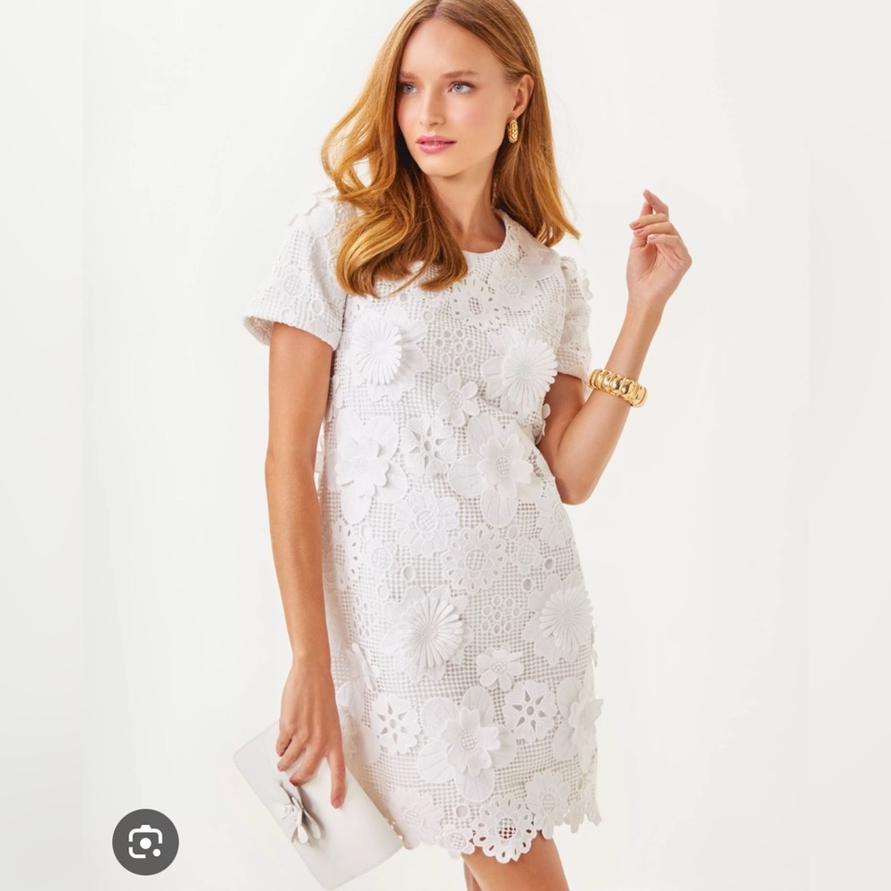 NWT Lilly Pulitzer Malena Lace Dress w/ appliqué flowers - size 10 - sold out!